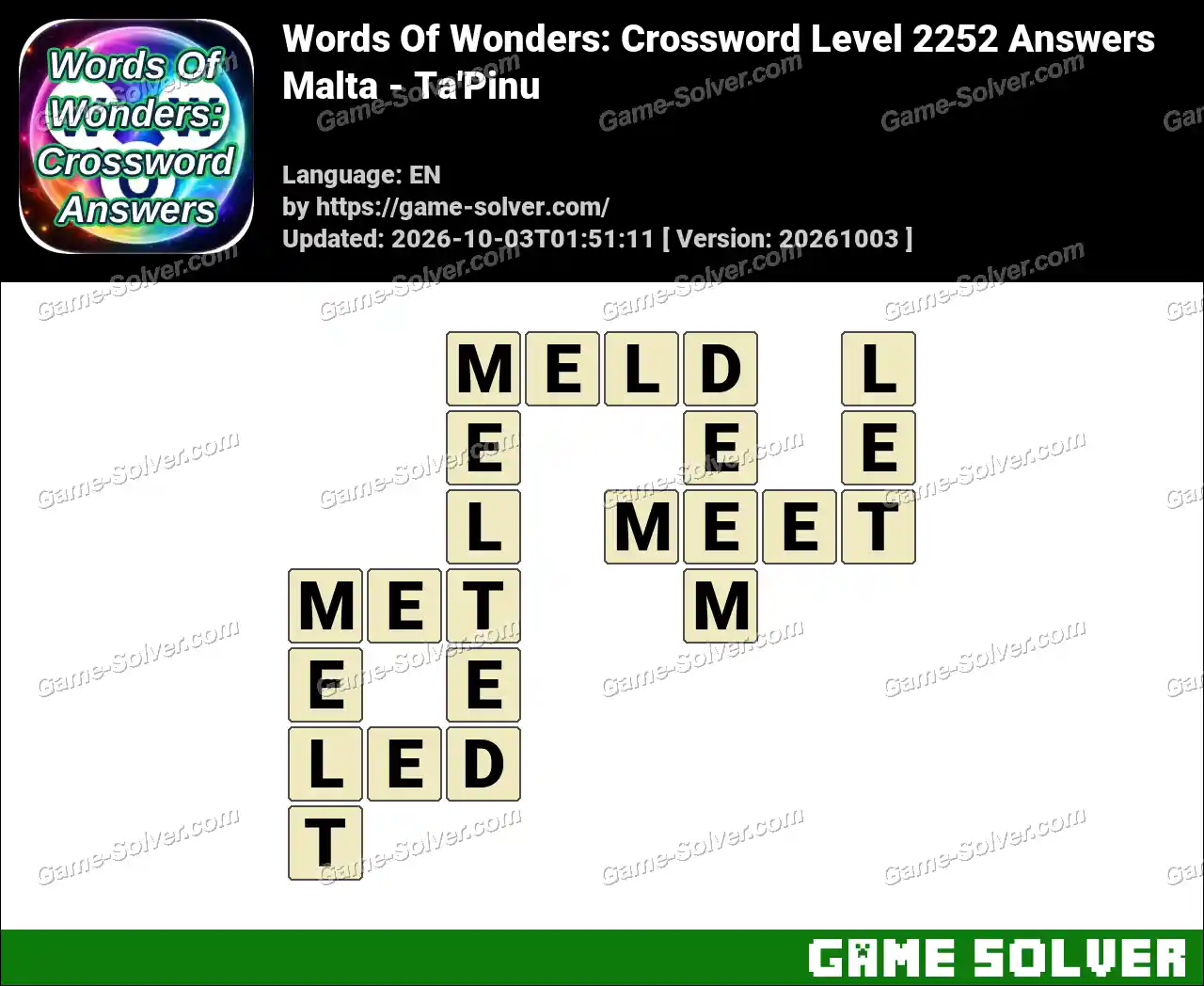 Words Of Wonders: Crossword Level 2252 Answers – Malta – Ta’Pinu